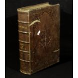 A leather bound family Bible, commentaries of Henry and Scott