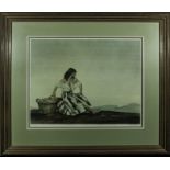 Russell Flint, framed limited edition print entitled Griselda, signed July 1958. Image size 46cm x