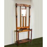 An Edwardian oak hallstand