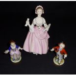 A Doulton figure and two others