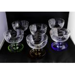 Six crystal sundae glasses