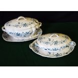 A pair of tureens and ashets