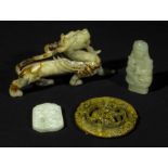 Four pieces of jade stone items