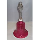 A Victorian ruby glass bell