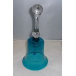 A Victorian blue glass bell