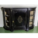 A Victorian ebonized credenza