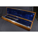 A Very large and heavy ceremonial hammer and chisel made of steel in an Oak case. Glasgow