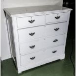 A Victorian painted pine chest of two drawers over three