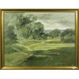 Norman Battershill, framed oil on canvas signed. Author of 'Light and Landscape' Image size 60cm x