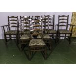 Eight Ercol dining chairs, six and two carvers