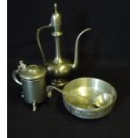 Four pieces of Scandinavian pewter