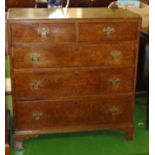 A Georgian oak chest of 5 drawers.3 ft 1 inch wide. 3 ft 4 inch tall.