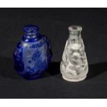 Two cameo cut Chinese scent bottles