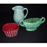 A Beswick jug, Sylvac bowl and a flower vase