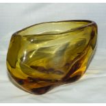 A Whitefriars amber glass bowl