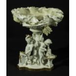 A Moore brothers white porcelain and gilt comport, 29cm tall