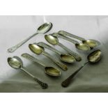 Nine silver spoons
