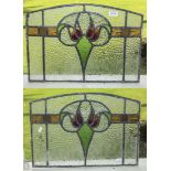 2 leaded glass windows.20 by 14 inches.