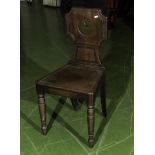 A Victorian hall chair.