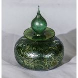 An iridescent art glass scent bottle, signed to base