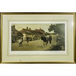 A framed proof print' Mainstone Romsey 1885' by Walter Biddlecombe. Image size 33cm x 66cm