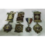 Four silver and enamel Masonic medals