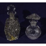 A Lalique style scent bottle and one other