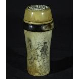 A Chinese ivory and bone cricket container