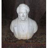 A white marble bust of Abistide Fontana Garrara.1878.,2 ft tall.