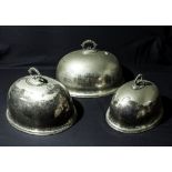 Three silver plated meat covers