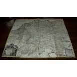 An early 19th century map of Europe, re lined 4 ft by 3 ft 6 inches.