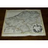 An early 19th century map of Flandre. 2 ft x 1 ft 8 inches.