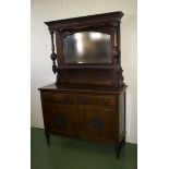 A late Victorian mahogany mirror back sideboard .4 ft wide by 6 ft 2 inch tall.