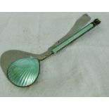 A Danish silver and enameled spoon, Michelsen