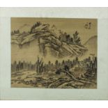 An unframed Chinese watercolour on silk, fully signed