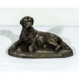 A cold cast bronze resin retriever