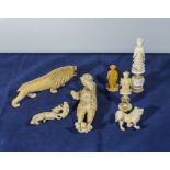 Eight pieces of miscellaneous ivory