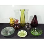 A collection of art glass