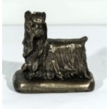 A cold cast bronze resin Yorkshire terrier
