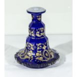 A blue Venetian overlay glass scent bottle