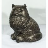 A cold cast resin bronze of a large Persian cat