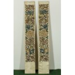 A pair of unframed Chinese silk embroidery panels