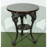 A cast iron based pub table