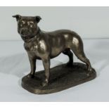A cold cast resin bronze of a Staffordshire Bull Terrier