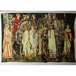 A wall hanging tapestry William Morris 'The Arming and Departure of the Knights' 67cm x 97cm