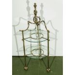 A brass two tier cake stand