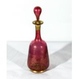 A ruby scent bottle and stopper