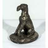 A cold cast bronze resin Airedale terrier