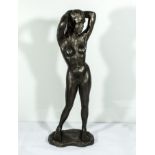 A Sally Derrick cold cast resin bronze of a female nude