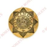 Nottinghamshire Militia Georgian Officer's gilt open-back coatee button.. A fine scarce convex